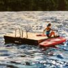 Painting by Jenny Gordon of a girl on a raft