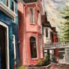 Painting by Jenny Gordon of houses on Hazelton Lanes in Toronto, Ontario