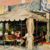 Painting of Mezes Restaurant Greek town Toronto by Jenny Gordon