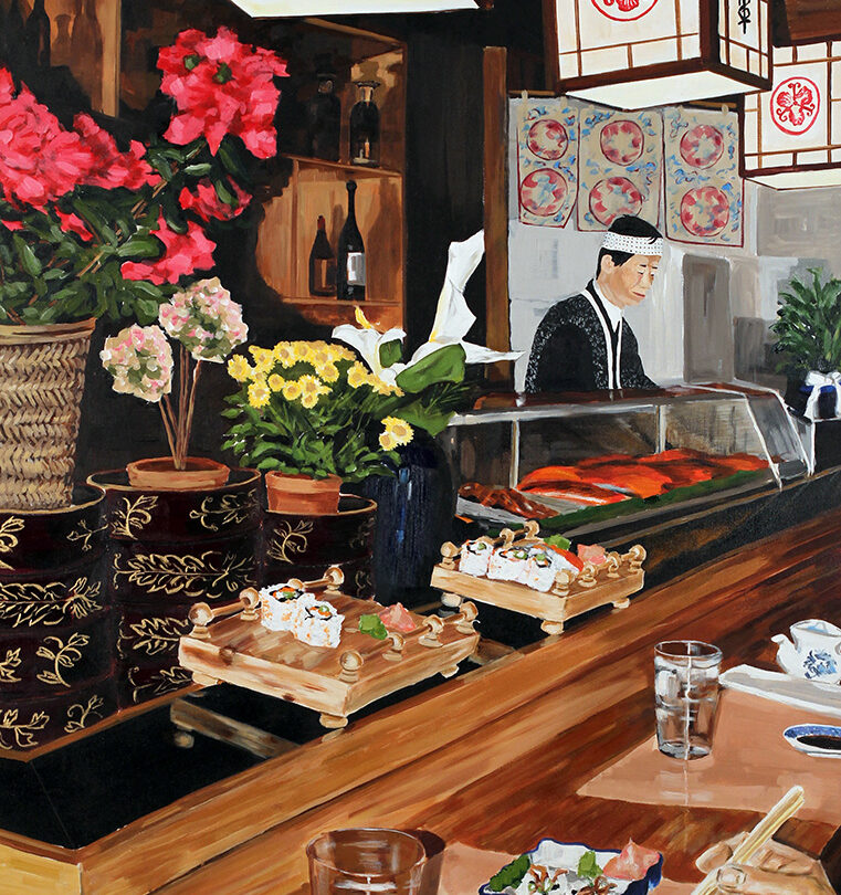 Painting of Shogun Sushi Toronto by Jenny Gordon